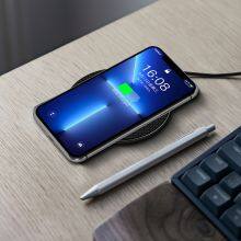 Custom Cargador Portatil Wireless Charger for Iphone Android Mobile Portable Charging Wireless Charger Pad With Led Circle Light thumbnail-4