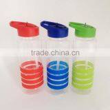 Plastic Sports Drinking Water Bottles With Silicone Ring thumbnail-2