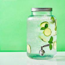 Large-Cap Glass Dispenser With Spigot! Thick Glass, Sleek Spigot for Easy Pour. Holds Drinks, Fruit Design—ideal for Parties. thumbnail-5