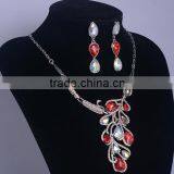 Bridal Phoenix Necklace and Earring Fashion Colorful Crystal Jewelry Set thumbnail-4