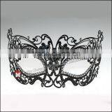 Carnival Venice Mask Exotic Black Metal Mardi Gras Laser Cut Venetian Masquerade Cosplay Mask thumbnail-1