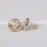 Factory Direct Sale Round Shape Zicon 925 Silver Stud Hip Hop Medusa Earring Jewelry thumbnail-4