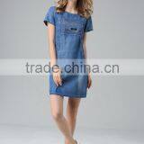 Guangzhou garment wholesale factory new fashion denim dress frock design