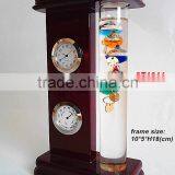 Westher Station Wooden Frame Galileo Thermometer With Clock and Hygrometer thumbnail-1