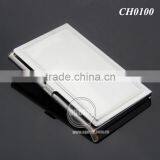 High Quality Pocket Business Card Holder Stainless Steel Plated Silver Concavity Metal Blank Card Case