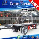 AOTONG Brand 20ft Lengh 30tons Small Farmer Use Flatbed Rear Dump Drar Bar Full Trailer With HYVA Hydraulic Cylinders thumbnail-2