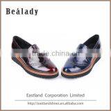 Cheap Wholesale Fashion Burnished Polish Genuine Leather Lace up Women Shoes thumbnail-2