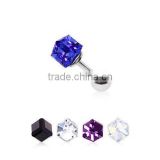 Tragus Helix Cartilage Prism Dice strass Stone Earring Piercing Stud