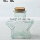 Glass Star Bottle With Cork thumbnail-1