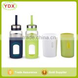 Custom Made Food Grade Glass Water Bottle Silicone Sleeve