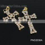2015 Hot White Color Diamond Design Custom Big Cross Rhinestone Pendant thumbnail-3