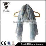 New Fahsion Warn Plain 100% Wool Printed Scarf thumbnail-2