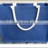 White & Blue Color Shopper Bag thumbnail-1