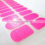 2016 New Design ODM Neon Pink Glitter Gel Nail Wrap Polish Fashion Shiny Nail Polish Strips Sexy Long Nails 22tips thumbnail-2