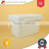 Square Plastic Bucket, Packaging Plastic Box With Handle, 5L Rectangle Plastic Bucket