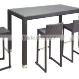 Luxury Rattan Woven Bar Stool and bar table MB2928+MB2924 sea Black grass wicker