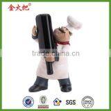 Cheap Polyresin Wind Bottle Holder Chicken Chef Figurines Statues thumbnail-1