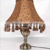 Antique Brass Table Lamp With Imitation Sheepskin
