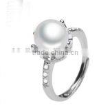Latest Design Finger Ring Silver 925 Wedding Jewelry Pearl Rings thumbnail-1