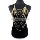 Diamond jewelry multilayer tassel body chain