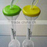 PVC Food Graded High Quality Shake Plastic Bottle With Straw