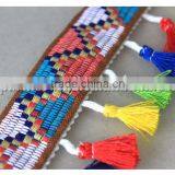 New Design Colored 6.5cm Width Fancy Colorful Lace Tassel Fringe Trim thumbnail-2