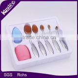 7pcs Silver Toothbrush shaped paint brushes for makeup