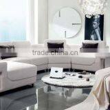 Genuine leather U Shape Modern Living Room Sofa with Ottoman