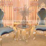 Latest Design Wooden Chair in Blue Color With Dog Shape Arms thumbnail-1