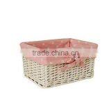 Empty White Wicker Gift Storage Basket Wicker Basket for Home Kitchen Storage thumbnail-5