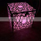 Stainless Steel Frame Square Table With LED Light for Wedding Party thumbnail-1