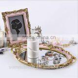 Fashion Antique Resin Oval Jewelry Mirror Tray thumbnail-2