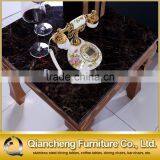 French Provincial End Table Marble Top With Rose Gold Color Leg thumbnail-3