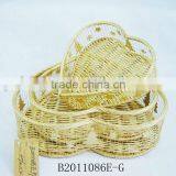 Set of three Gold Iron Awn Christmas decoration gift basket