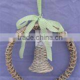 Wicker Wreath With Hanging Bell Decoration thumbnail-1