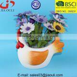 Beautiful EASTER Decorations Ceramic Rooster Figurines, Animal Planter Pot thumbnail-2