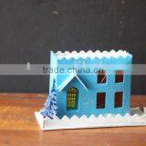 Turquoise Blue Vintage Putz Christmas House thumbnail-2