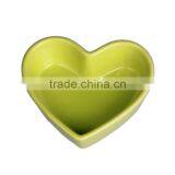 3.5"green Color Small Ceramic Heart Shaped Baking Dish thumbnail-1