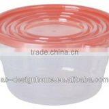 RED LID 0.76L ROUND PP PLASTIC FOOD CONTAINER