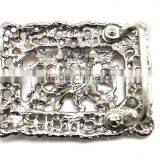 Belt Buckle With Painting Gems Rhinetone, Hot Sale Embellished Buckle, Zinc Alloy Embellishment Floral Design thumbnail-4