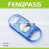 CC-1033 8.5cm 2CR13 Stainless Steel PP Plastic Handle Oval-Shaped Small Plastic Cigar Cutter
