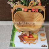 100% Bamboo Made Apple Shape Folding Fruit Basket thumbnail-2