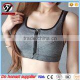 Factory Wholesale Women's High Impact Zip Front Wirefree Support Workout Yoga Sports Bra thumbnail-6