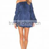 Latest Western Dress Patterns for Girls Long Puff Sleeve off Shoulder Summer Dress thumbnail-1