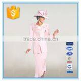 100% Polyester Formal Elegant Ladies Designer Skirt Suits Hand Work Design thumbnail-1