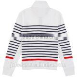 Cheap OEM Service Dry Fit Striped Quarter Zip Pullover Long Sleeve Polo Shirt thumbnail-2