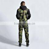 PA0019A Wholesale Camo Printed Adult Onesie With Black Sleeves and Pocket thumbnail-2