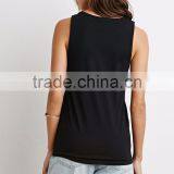 2017 Women's Sleeveless Low Armhole t Shirt Casual 100 Cotton Tank Top thumbnail-3