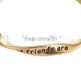 Good Friend Custom Engraved Bangle Fashion Design Friendship Bangles Twist Metal Bangle for Friend Gifts thumbnail-3