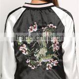 MGOO 2017 Produced Reversible Satin Jackets Custom Embroidery Back Bomber Jackets Raglan Sleeves Pink thumbnail-5
